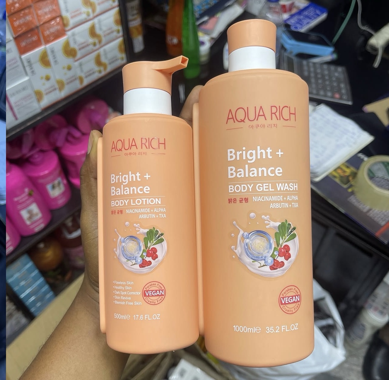 Pack Duo Aqua Rich Bright + Balance — Gel Douche + Lotion Corps