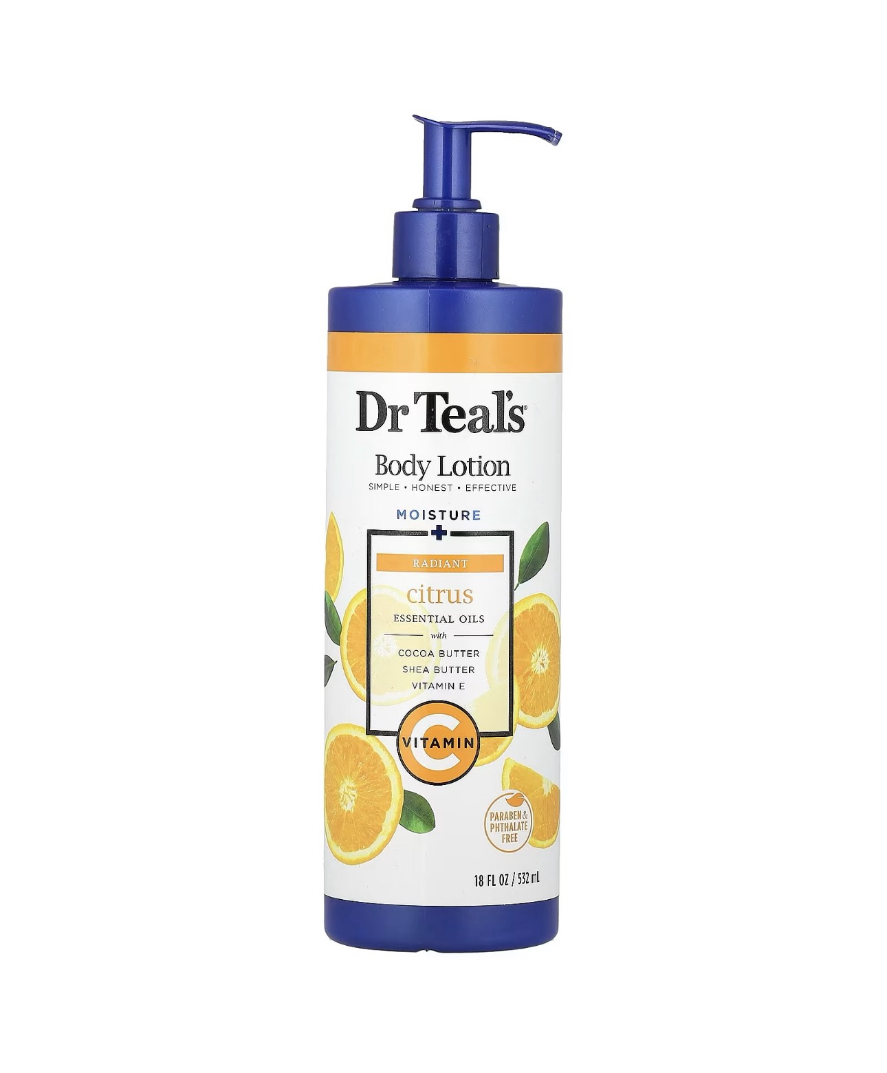 Dr Teal’s Lotion Corporelle Moisture + Radiant Citrus – Vitamine C – 532 ml – Image 2