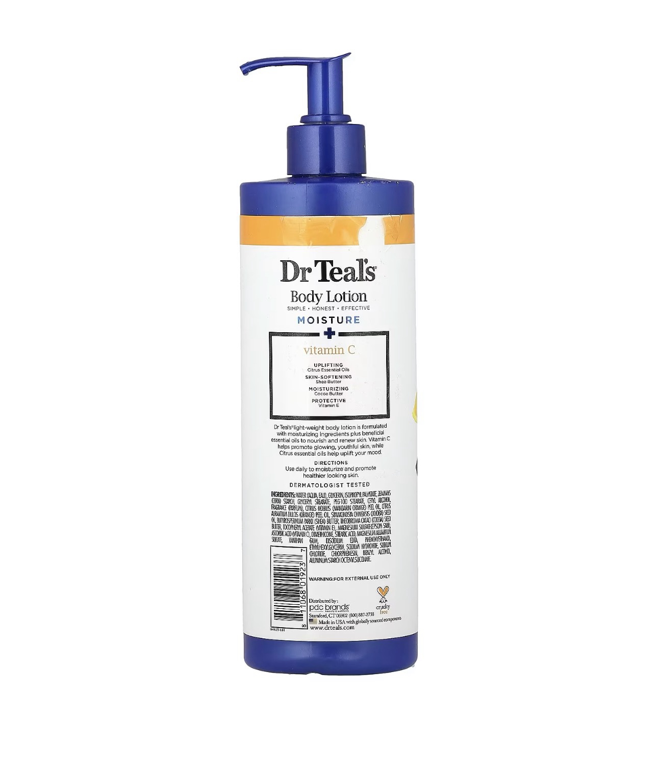 Dr Teal’s Lotion Corporelle Moisture + Radiant Citrus – Vitamine C – 532 ml